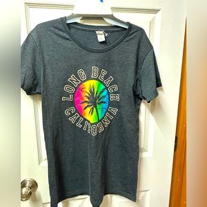 Woman’s dark grey Long Beach California tshirt. Size xl